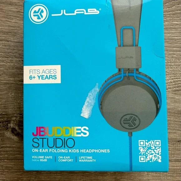 JLab JBuddies Studio On-Ear Kids Gray/Blue Wired Headphones Folding Adjustable - Picture 6 of 8